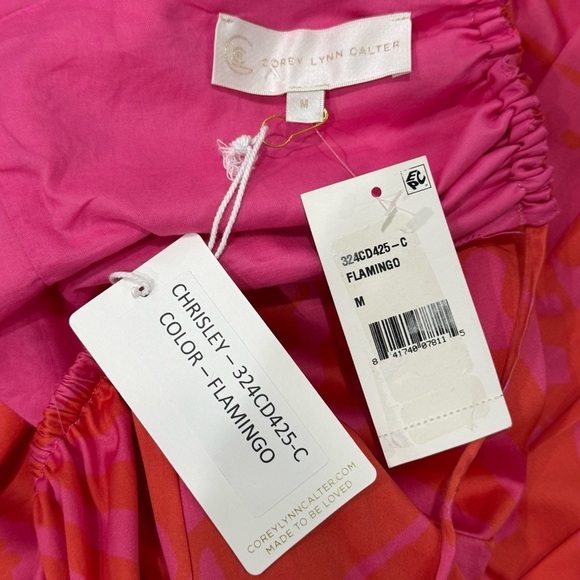 Corey Lynn Calter CHRISLEY DRESS-SHELL Flamingo Open Tie Back Medium New $298 - Picture 7 of 15